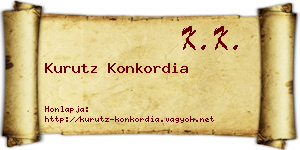 Kurutz Konkordia névjegykártya
